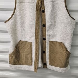 Orvis Cream and Tan Layered Knit Top - M